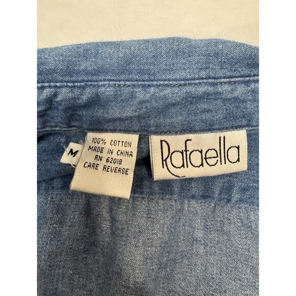 Vintage Chambray Christmas Embroidered Holiday Santa Cats Stocking Women Medium - Picture 6 of 9